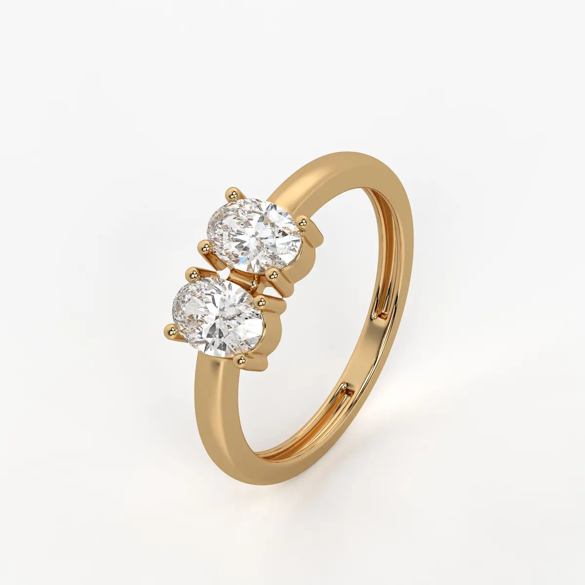 Oval Twin Solitaire Ring